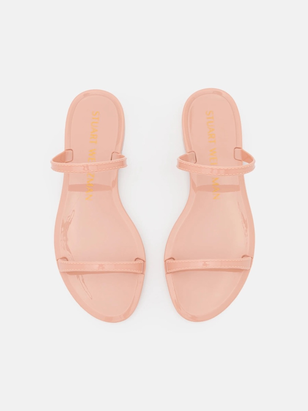 Stuart Weitzman Sawyer Jelly Slide Blush Pink Two-Strap Slide Sandals